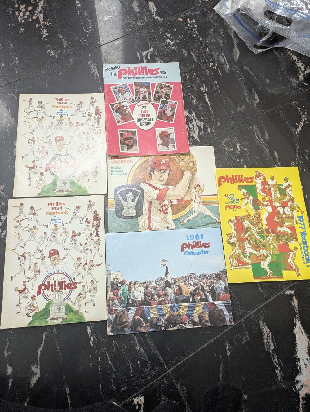 Collection Of Vintage Phillies Calendars And Yearbooks